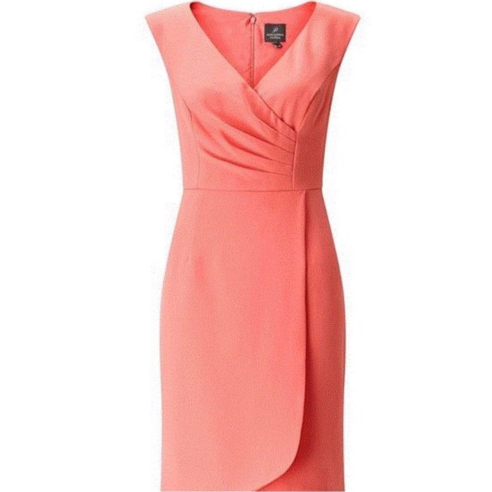 New Adrianna Papell Crepe Sheath Sleeveless Pink Dress Size 4